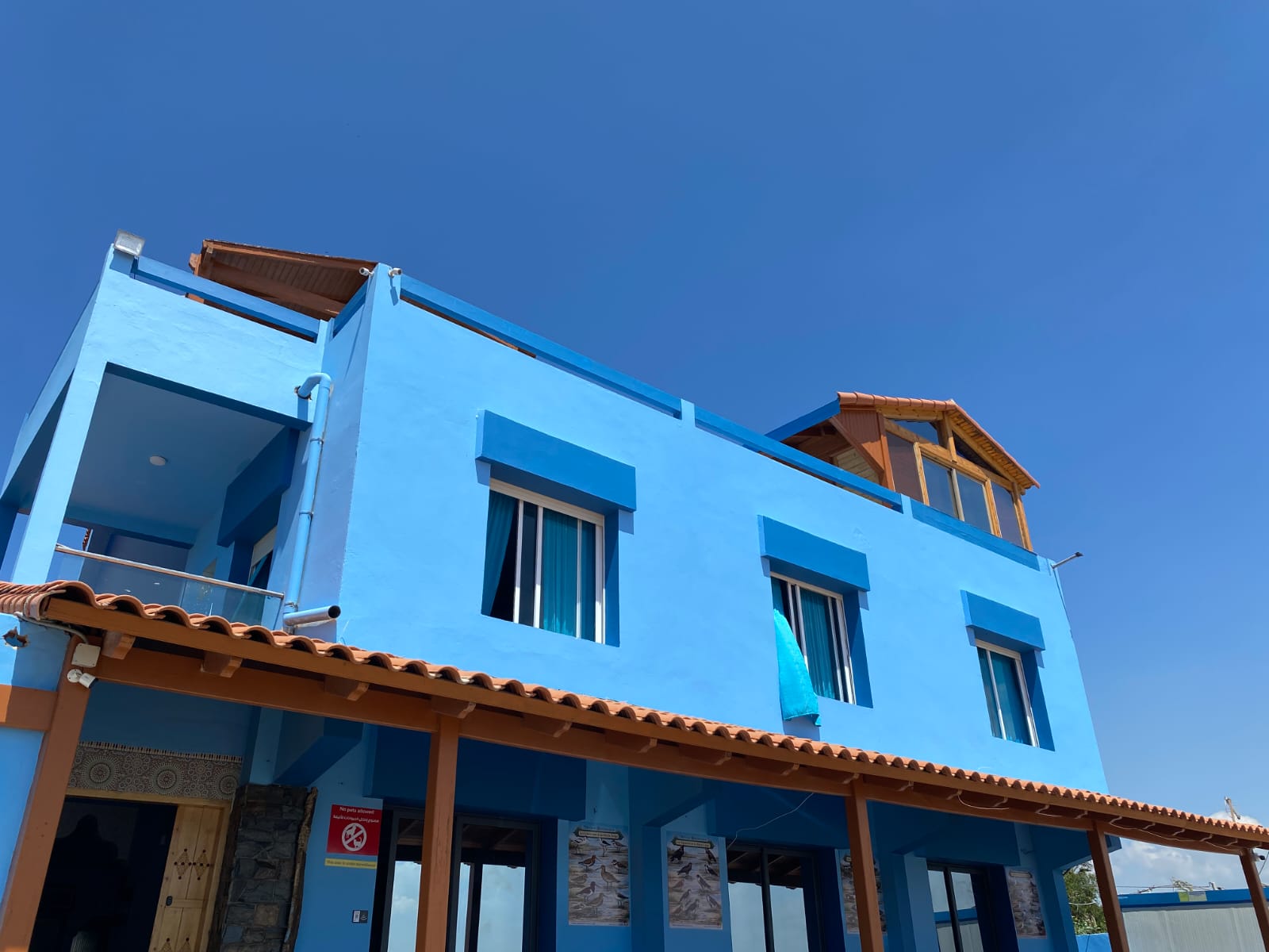 Building facade with terrace