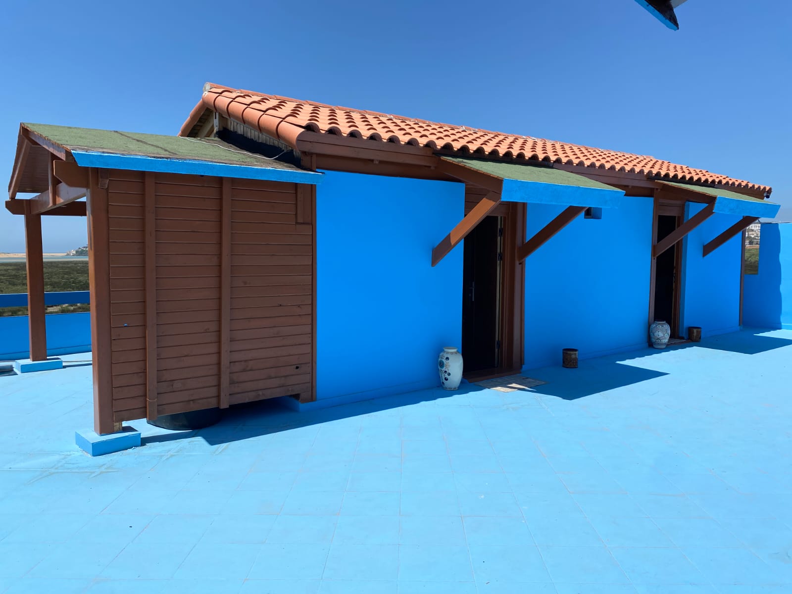 Blue courtyard entrance