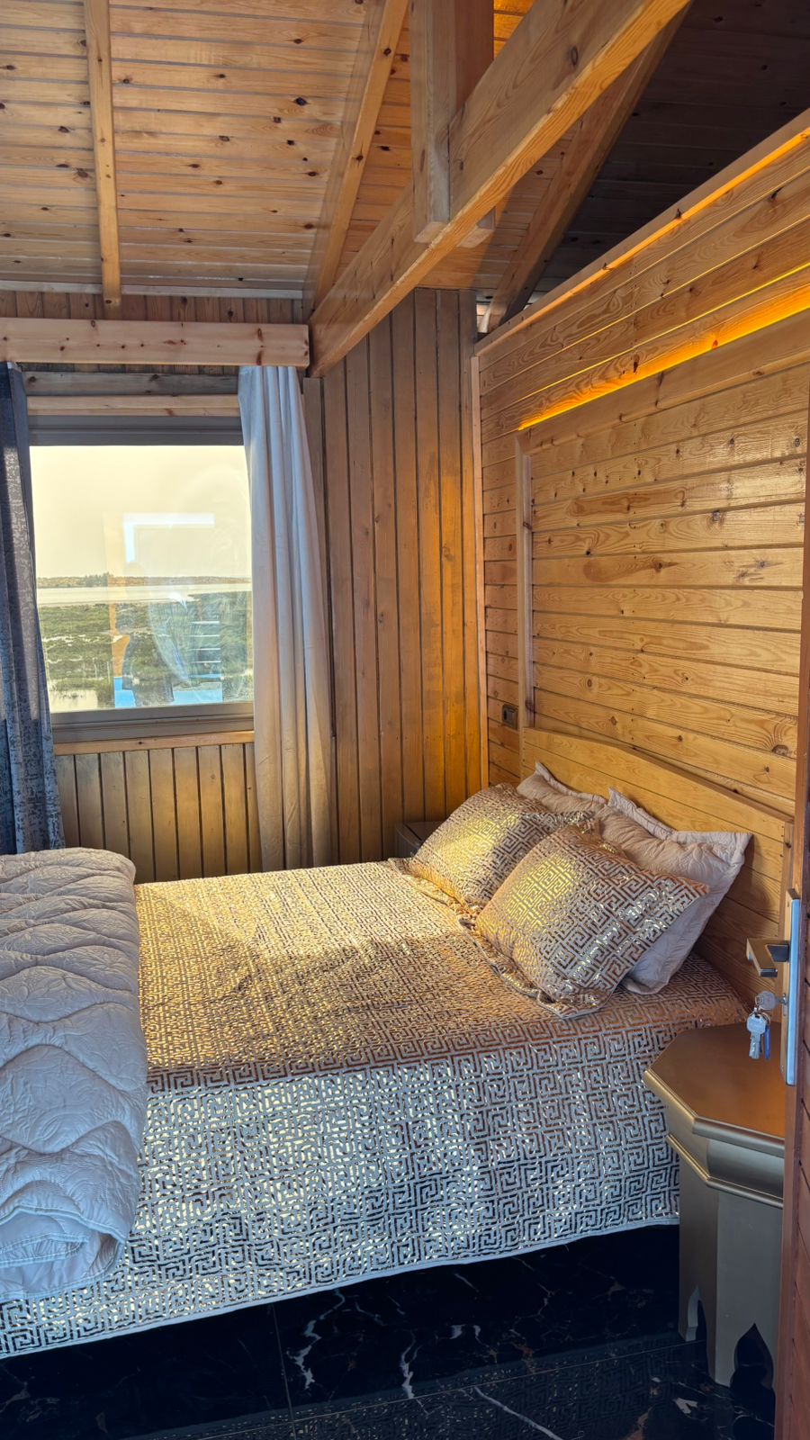 Wooden cabin entrance
