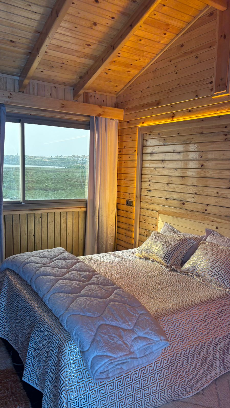 Wooden cabin lagoon view