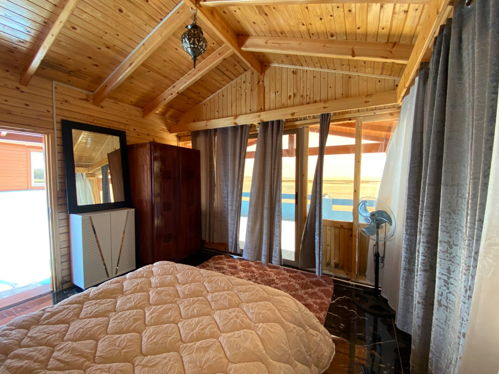 Sea view wooden room